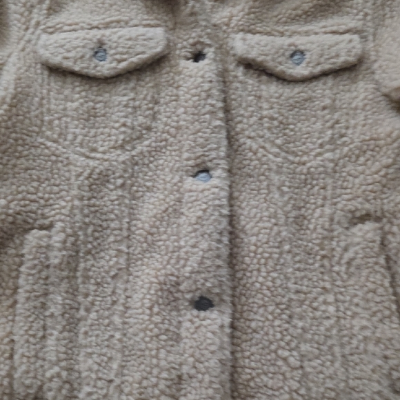 Y2k Hollister Beige Sherpa Jean Jacket - Picture 4 of 15